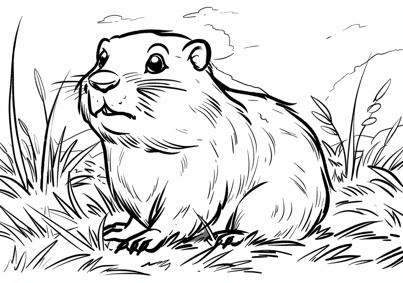 Groundhog Coloring Pages, Cartoon groundhog