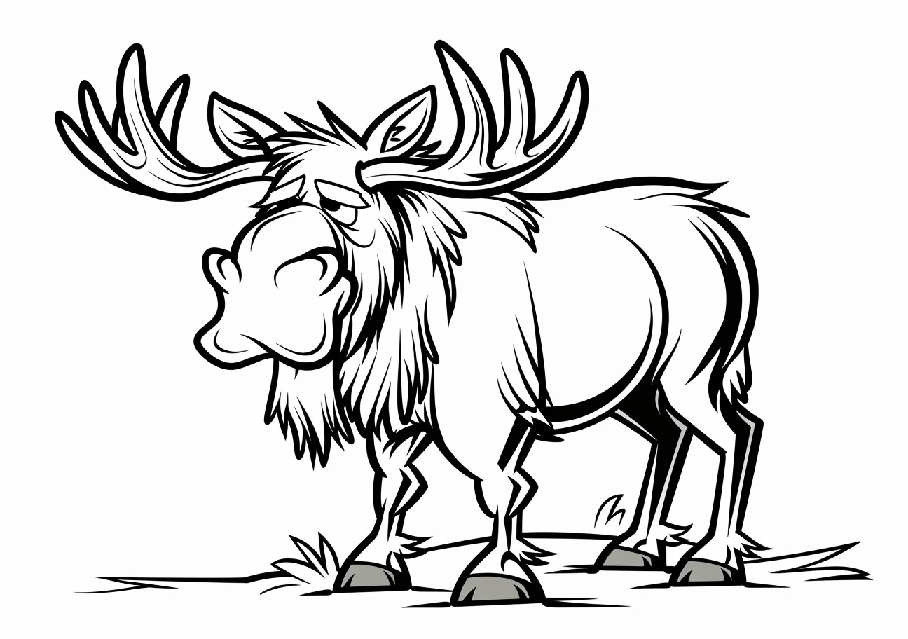 Moose Coloring Pages, Angry moose