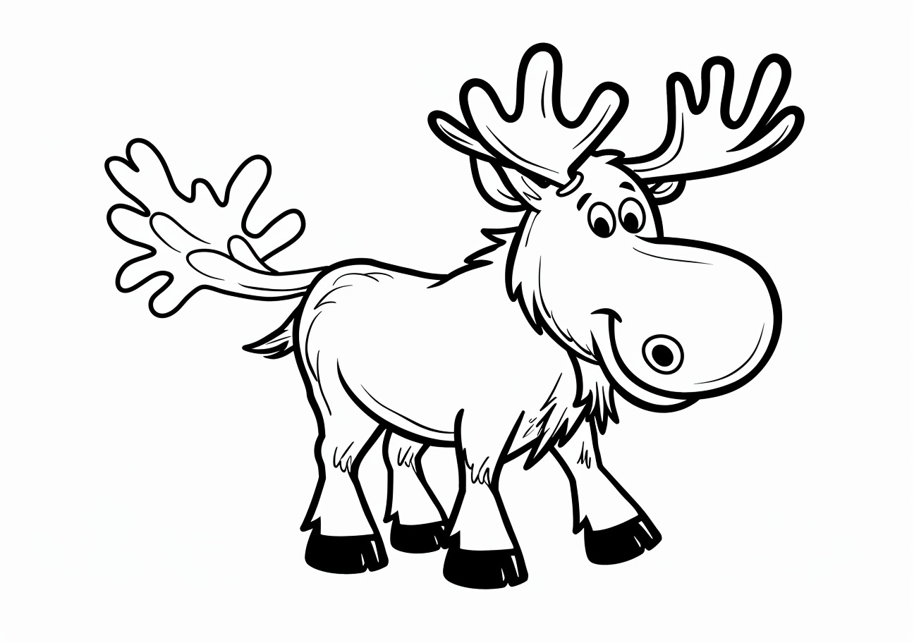 Moose Coloring Pages, Happy moose