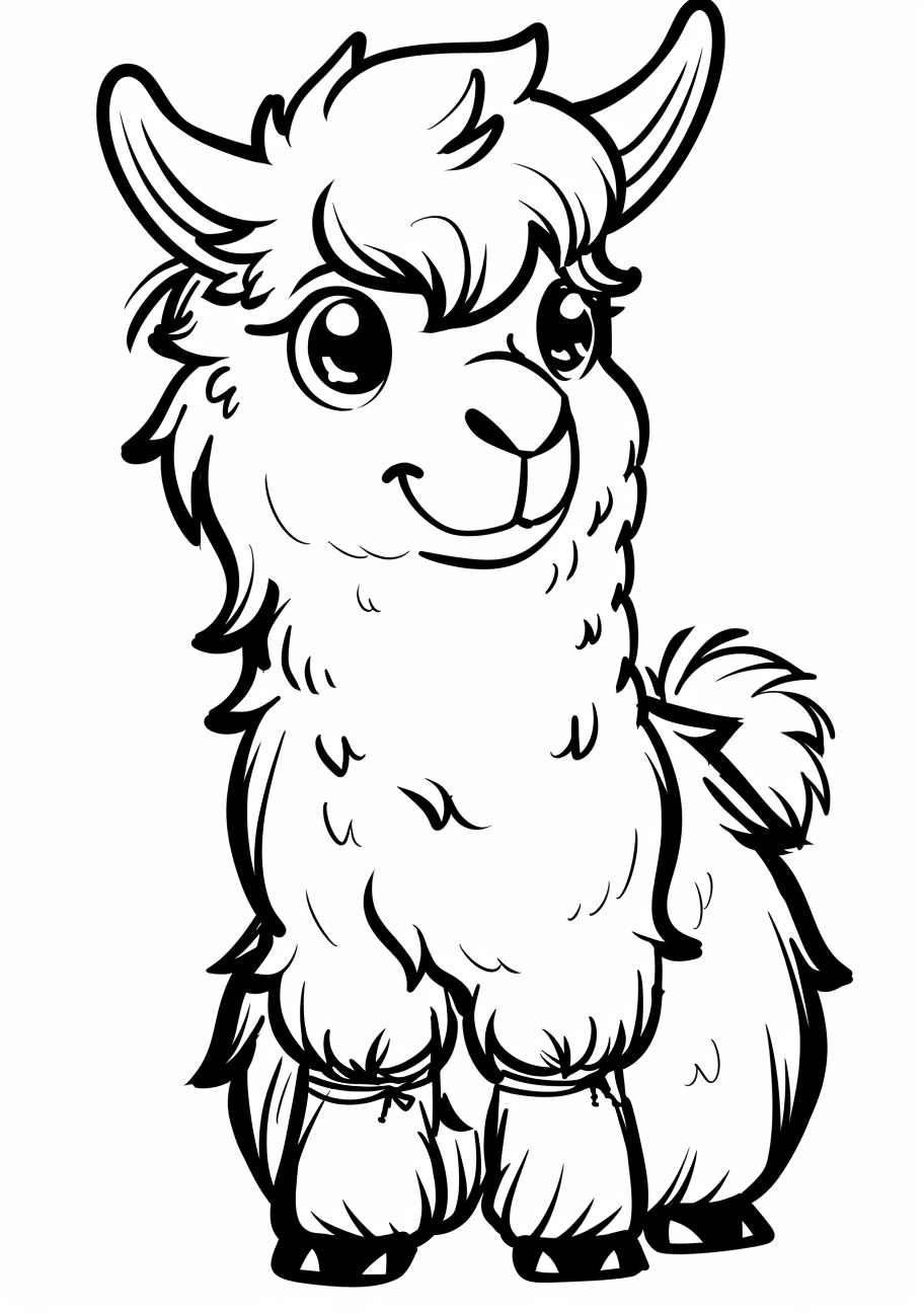 The Lama Coloring Pages, Cartoon child lama