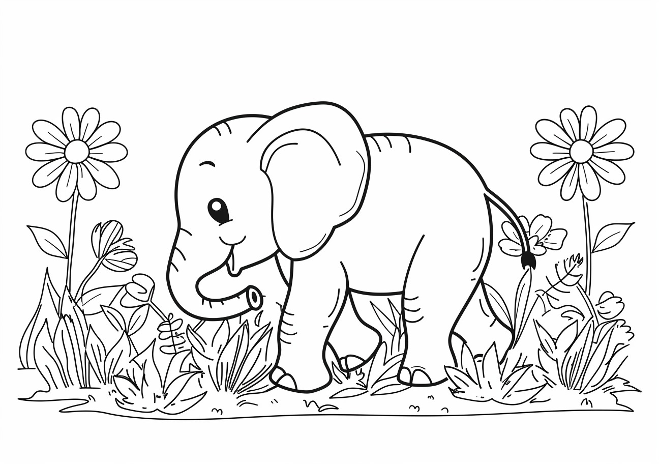 Elephant Coloring Pages, Elephant child