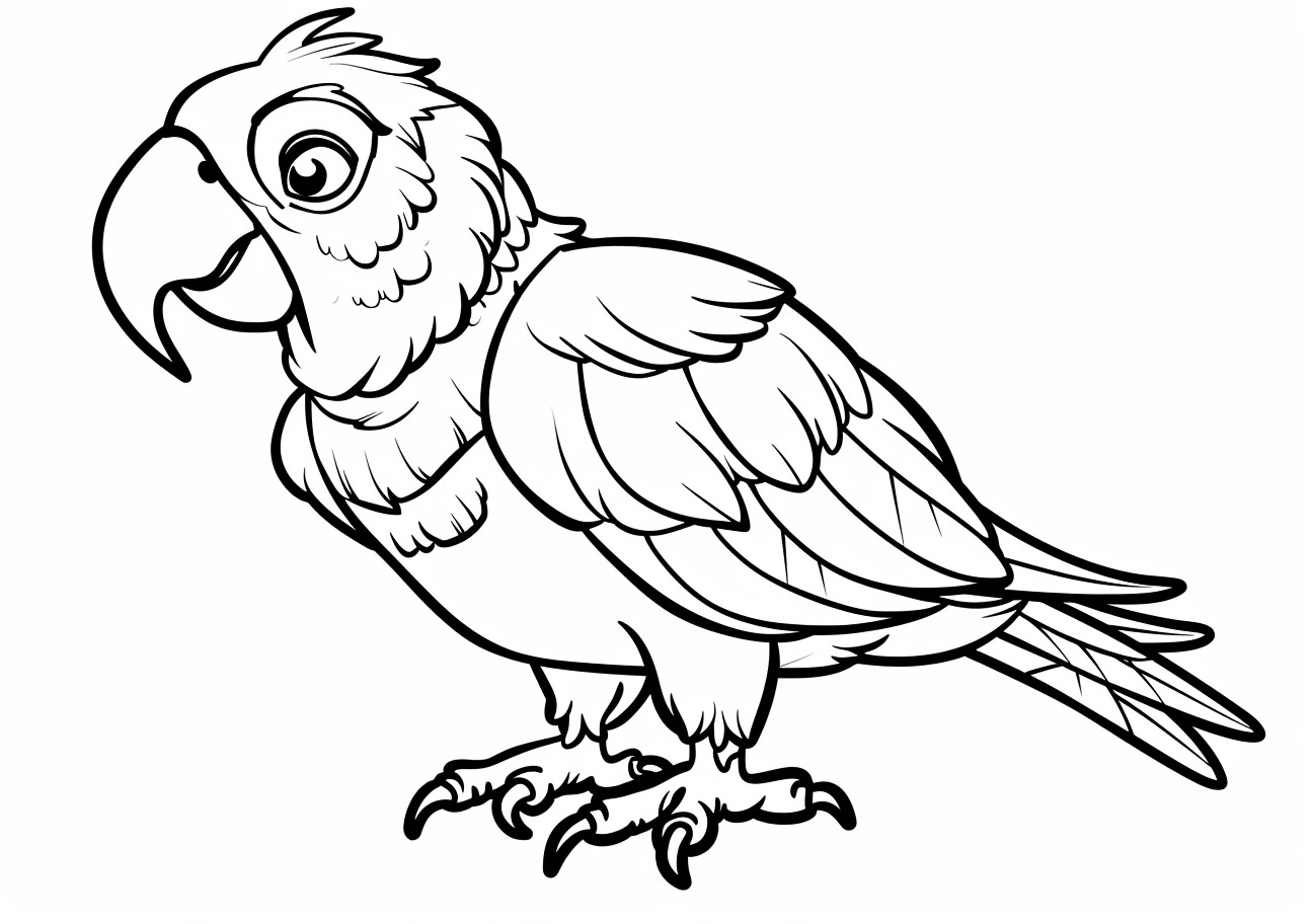 Parrot Coloring Pages, Cartoon parrot