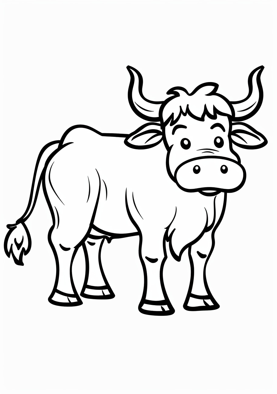 Bull Coloring Pages, Cute bull