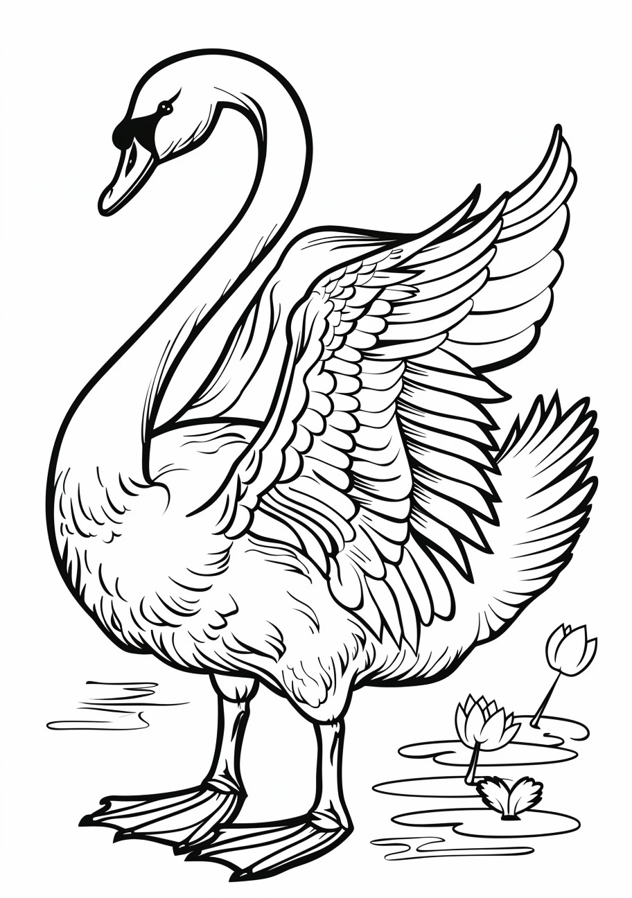 Swan Coloring Pages, Swan posing