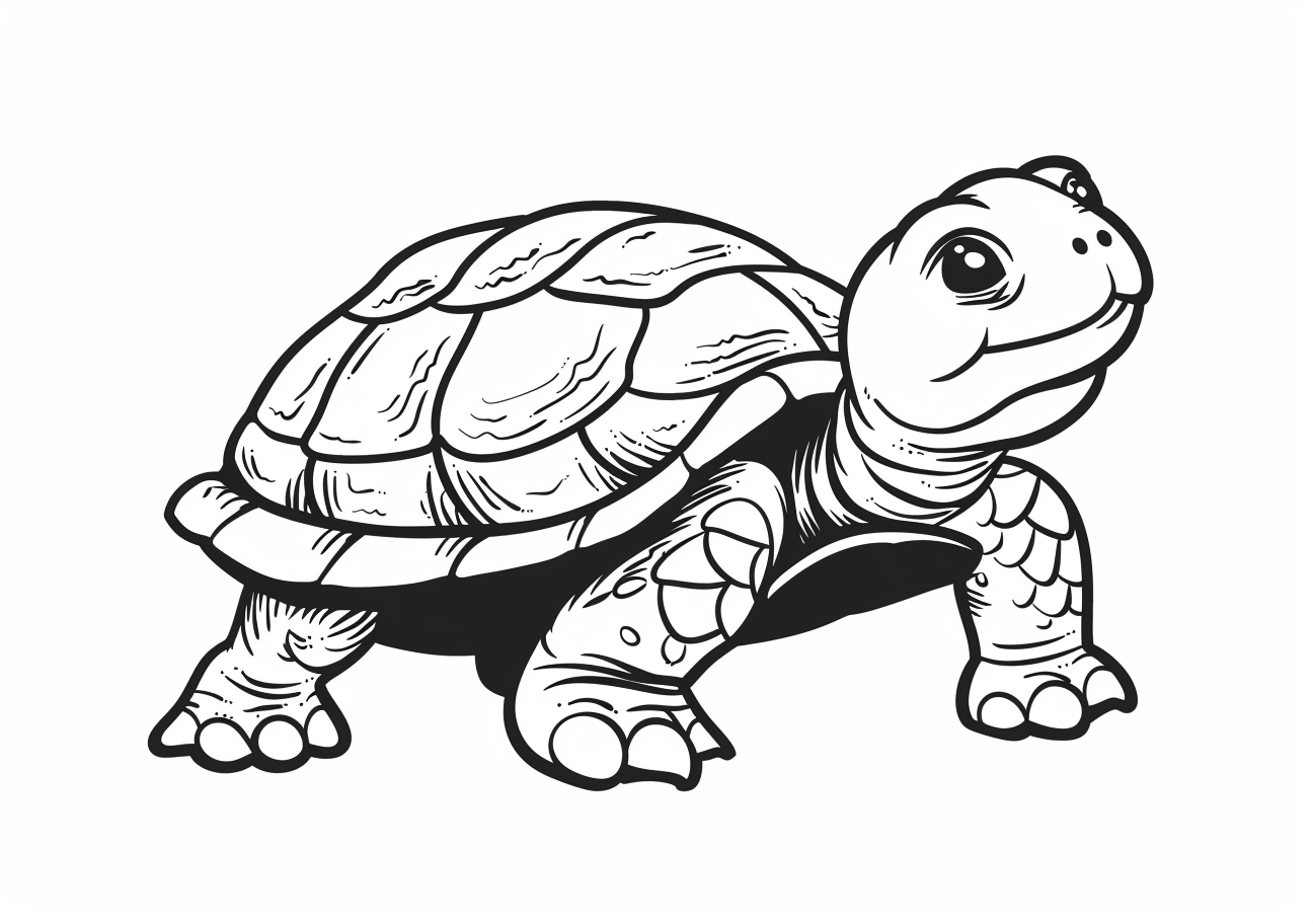 Sea animals Coloring Pages, Cartoon turtle