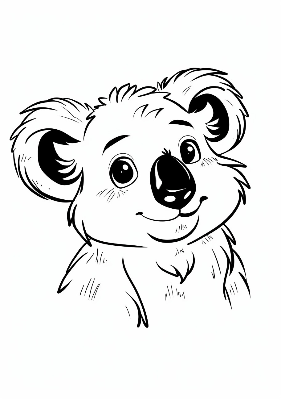 Koala Coloring Pages, Face of koala