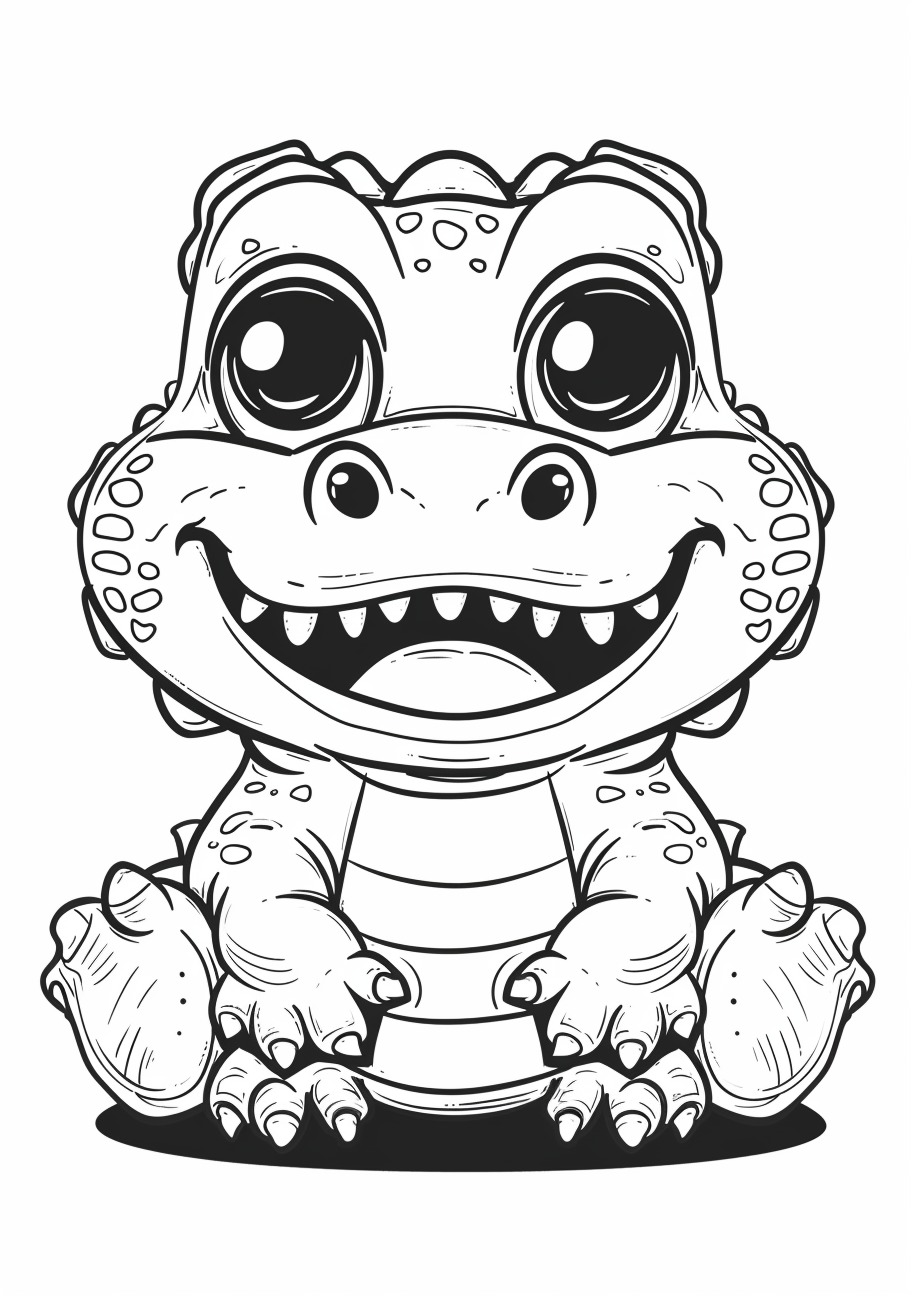 Crocodile Coloring Pages, Kawaii crocodile