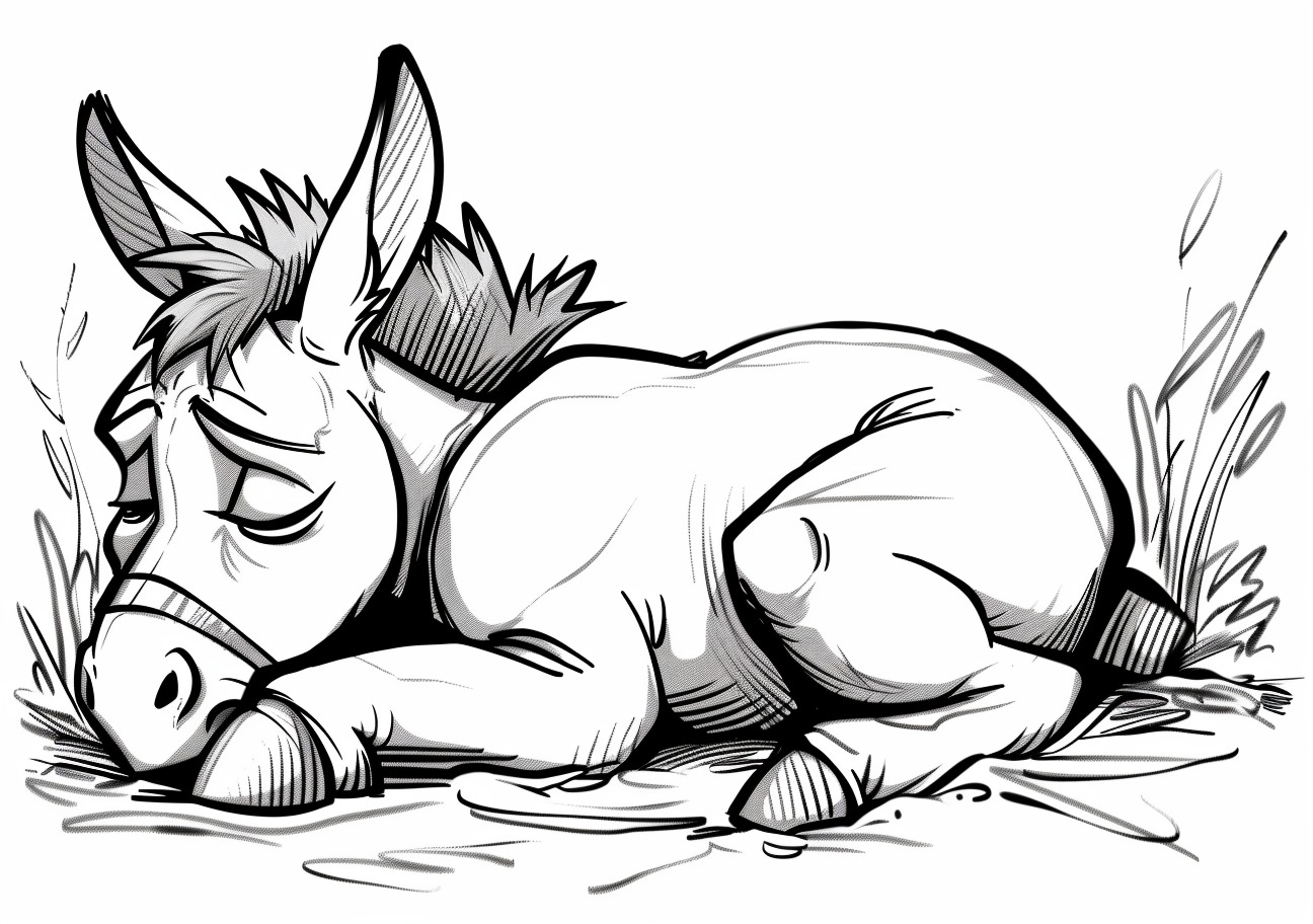 Donkey Coloring Pages, Sad donkey