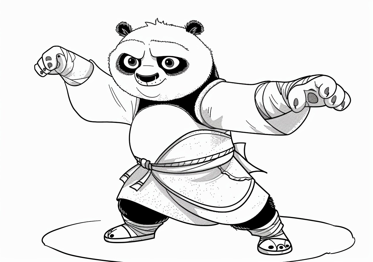 Panda Coloring Pages, Panda kung fu