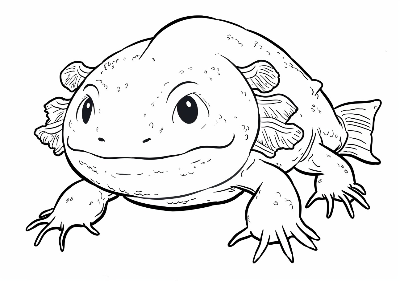 Axolotl Coloring Pages, Angry axolotl