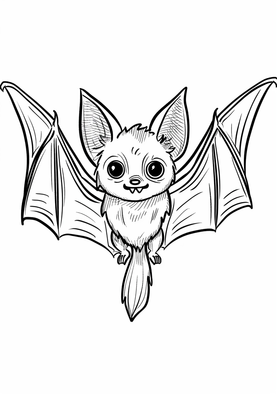 Bat Coloring Pages, Cute bat