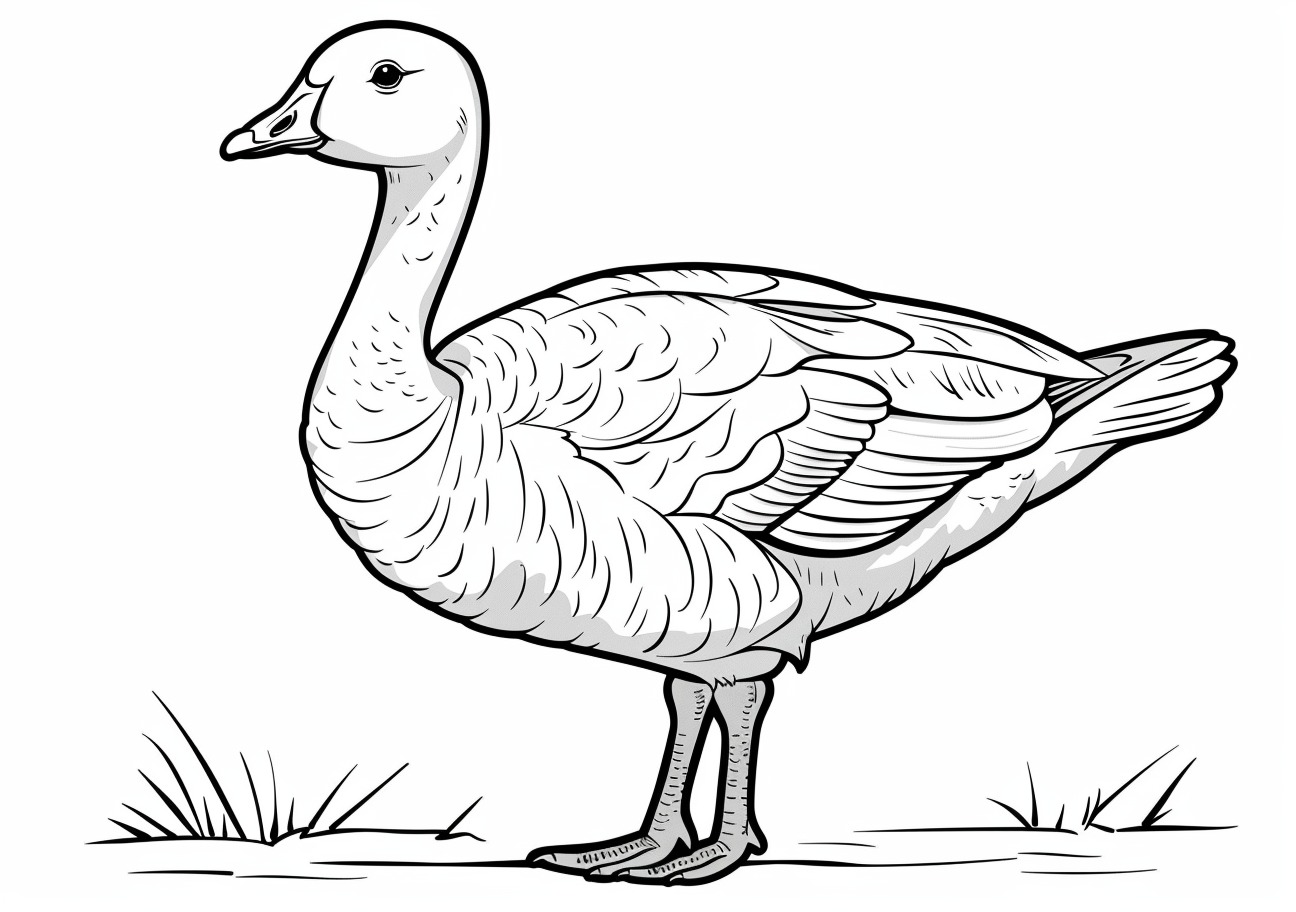 Farm Animals Coloring Pages, Cartoon goose