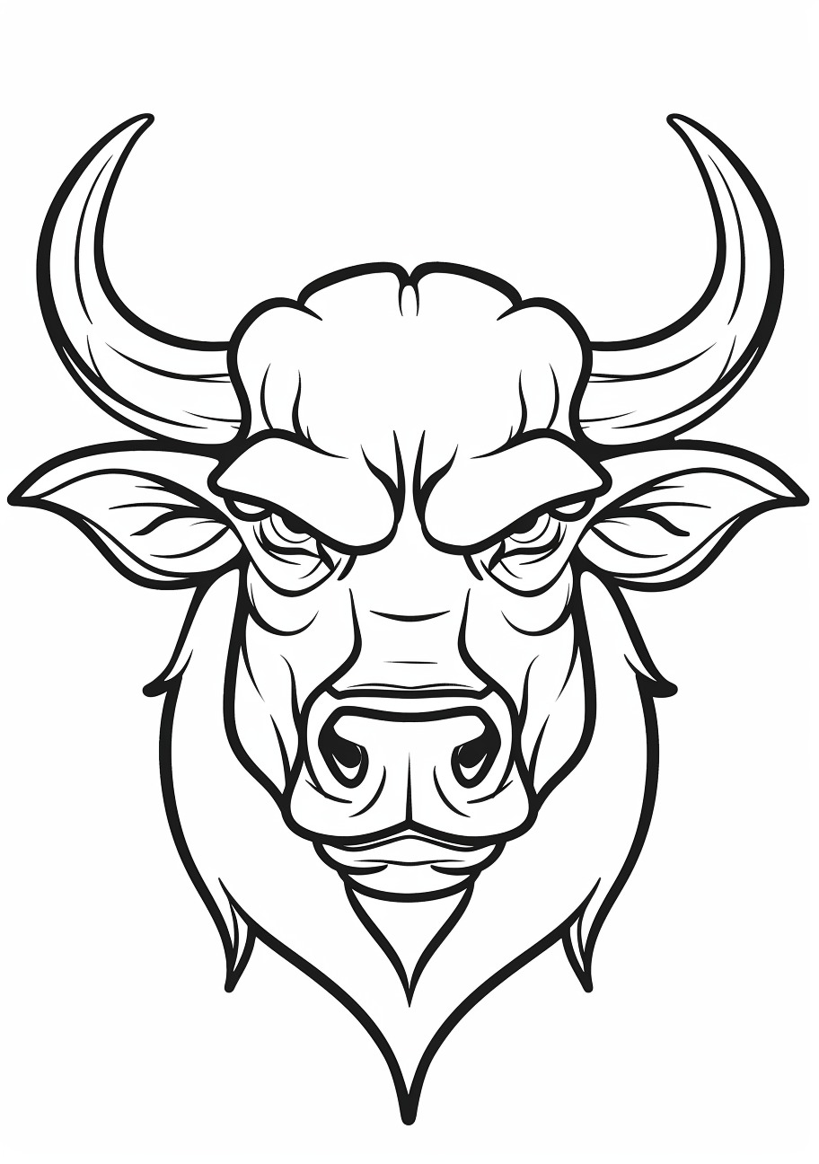 Bull Coloring Pages, Bull face