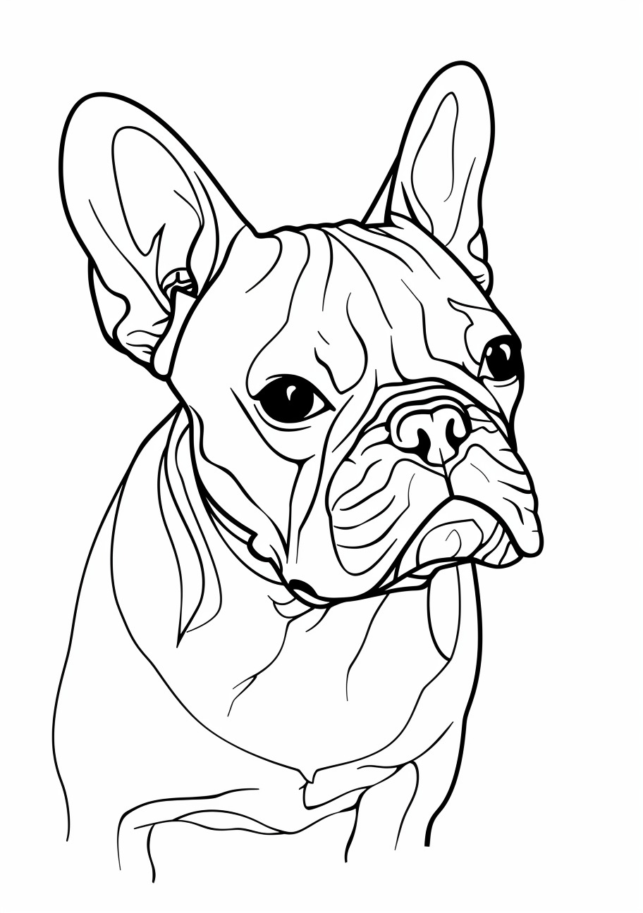 French Bulldog Coloring Pages, Face French Bulldog