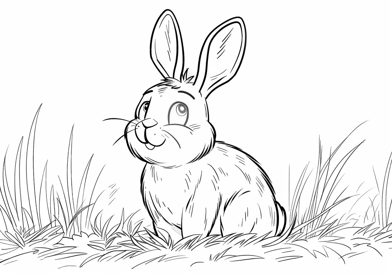 Rabbit Coloring Pages, Rabbit smiling