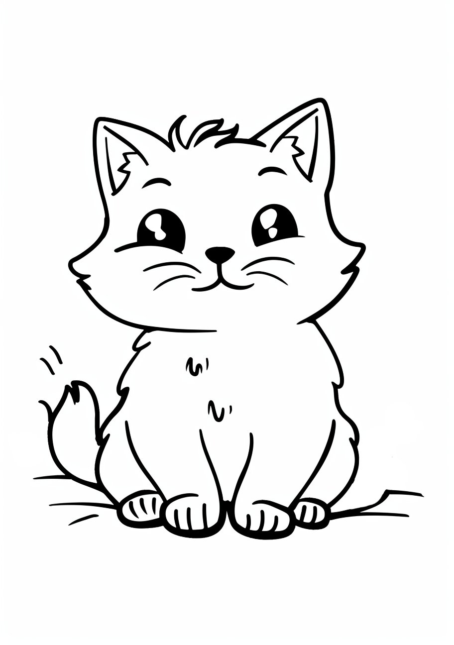 Kitten Coloring Pages, Kitten seating