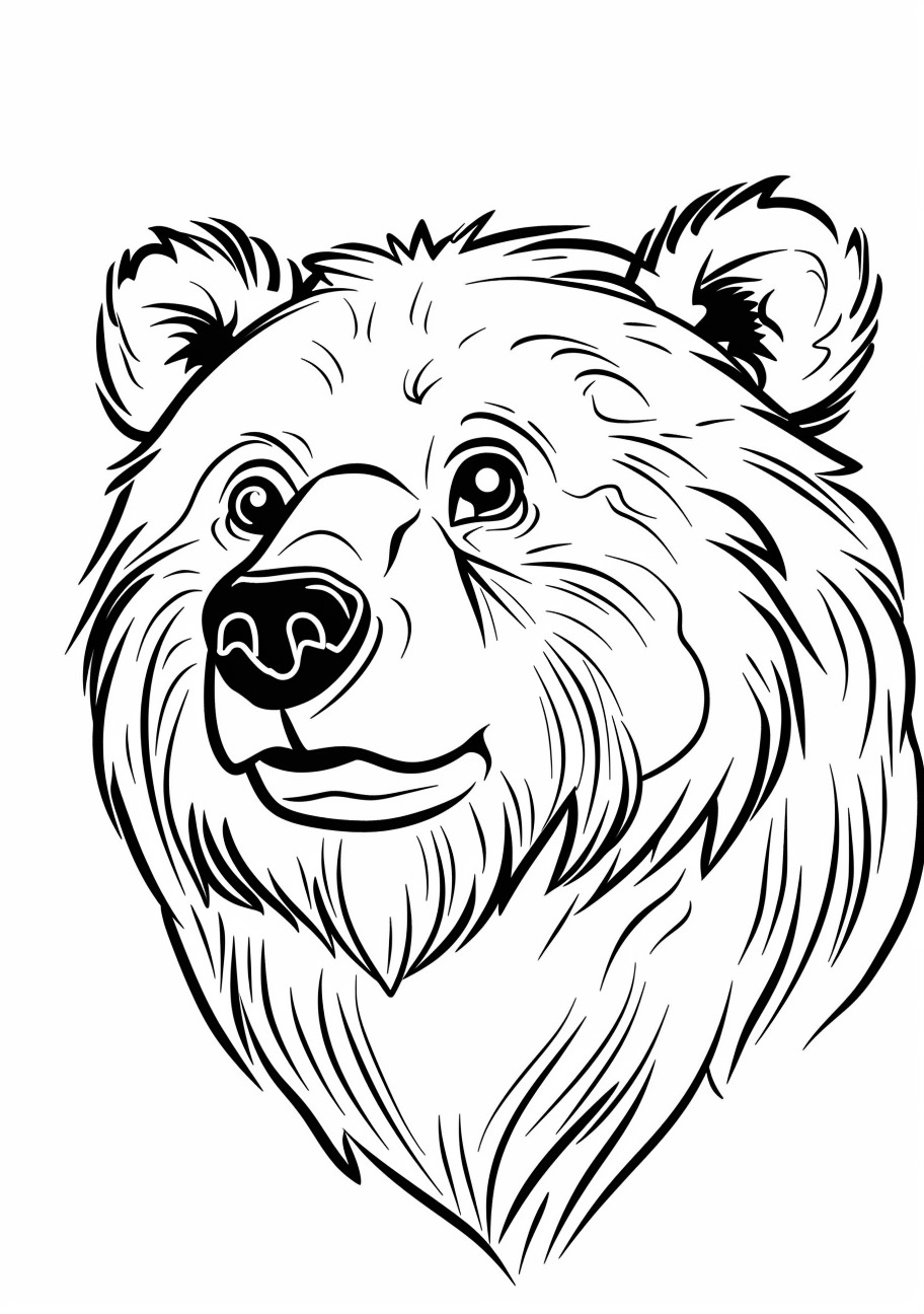 Grizzly bear Coloring Pages, Grizzly bear face