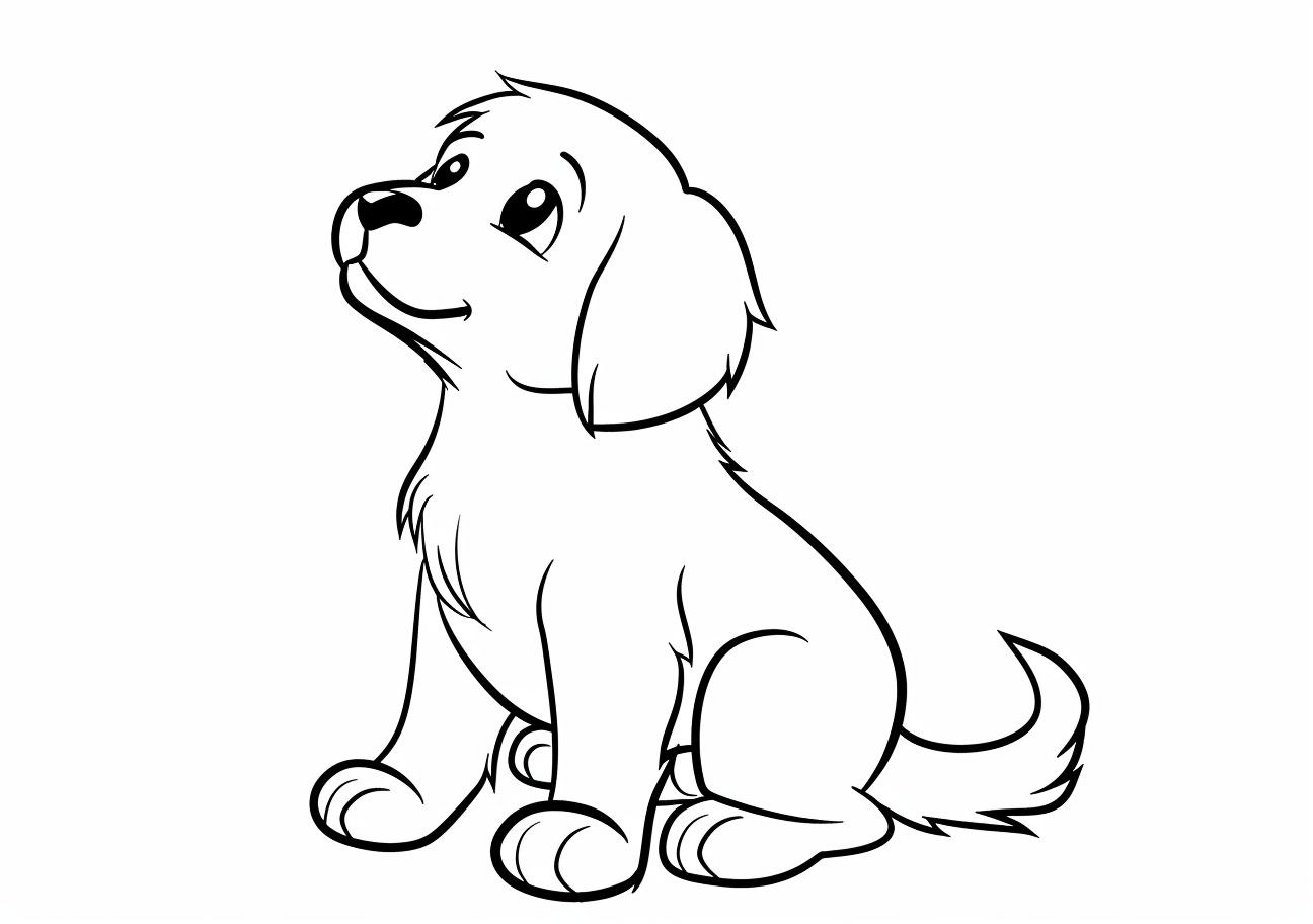 Cute dog Coloring Pages, Cute dog sitting