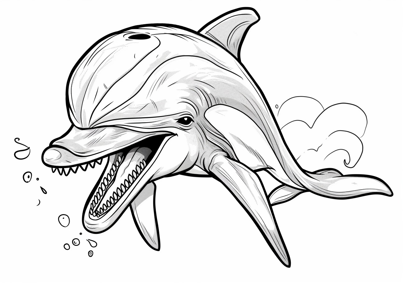 Dolphin Coloring Pages, Angry dolphin