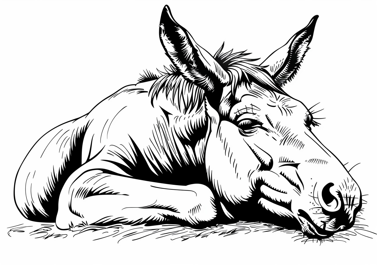 Mules Coloring Pages, Sad mule