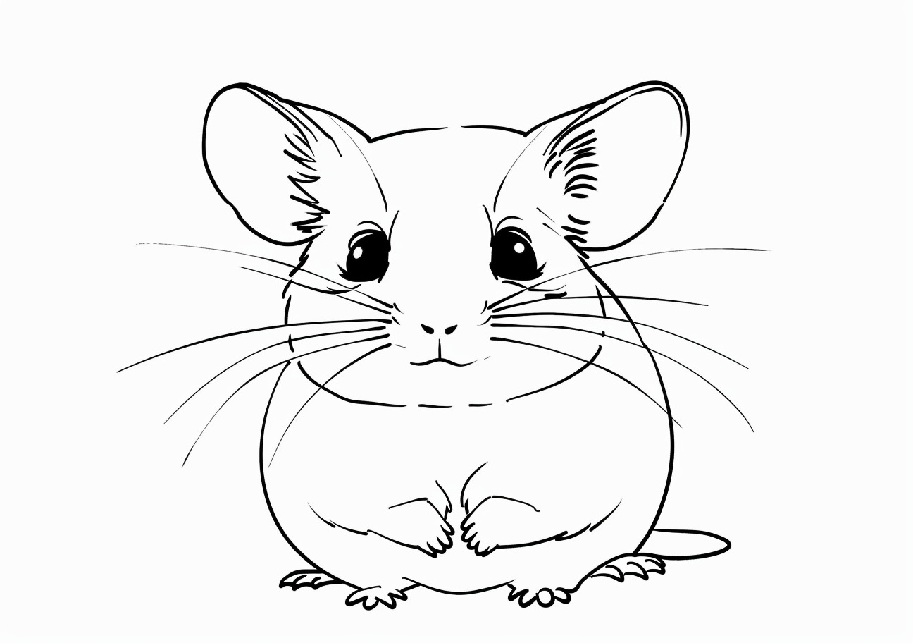 Chinchilla Coloring Pages, Cute Chinchilla sitting