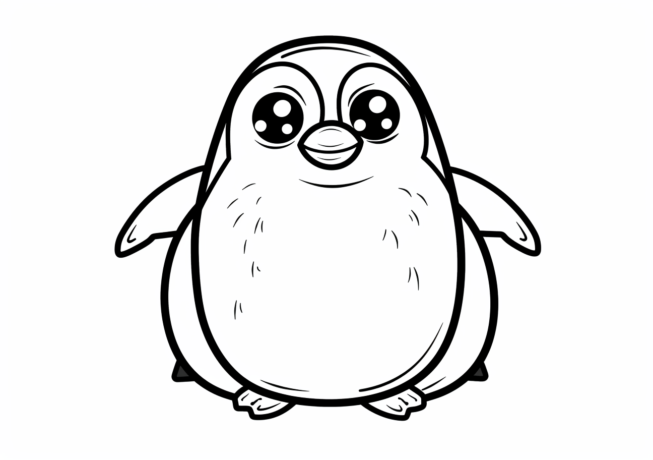 Sea animals Coloring Pages, Cartoon penguin