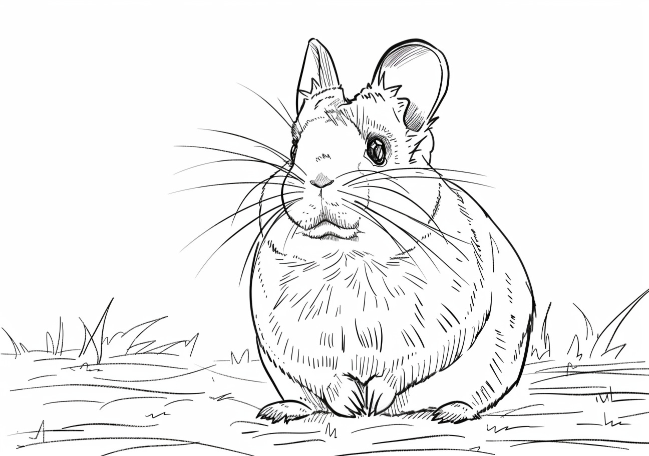 Chinchilla Coloring Pages, Funny Chinchilla