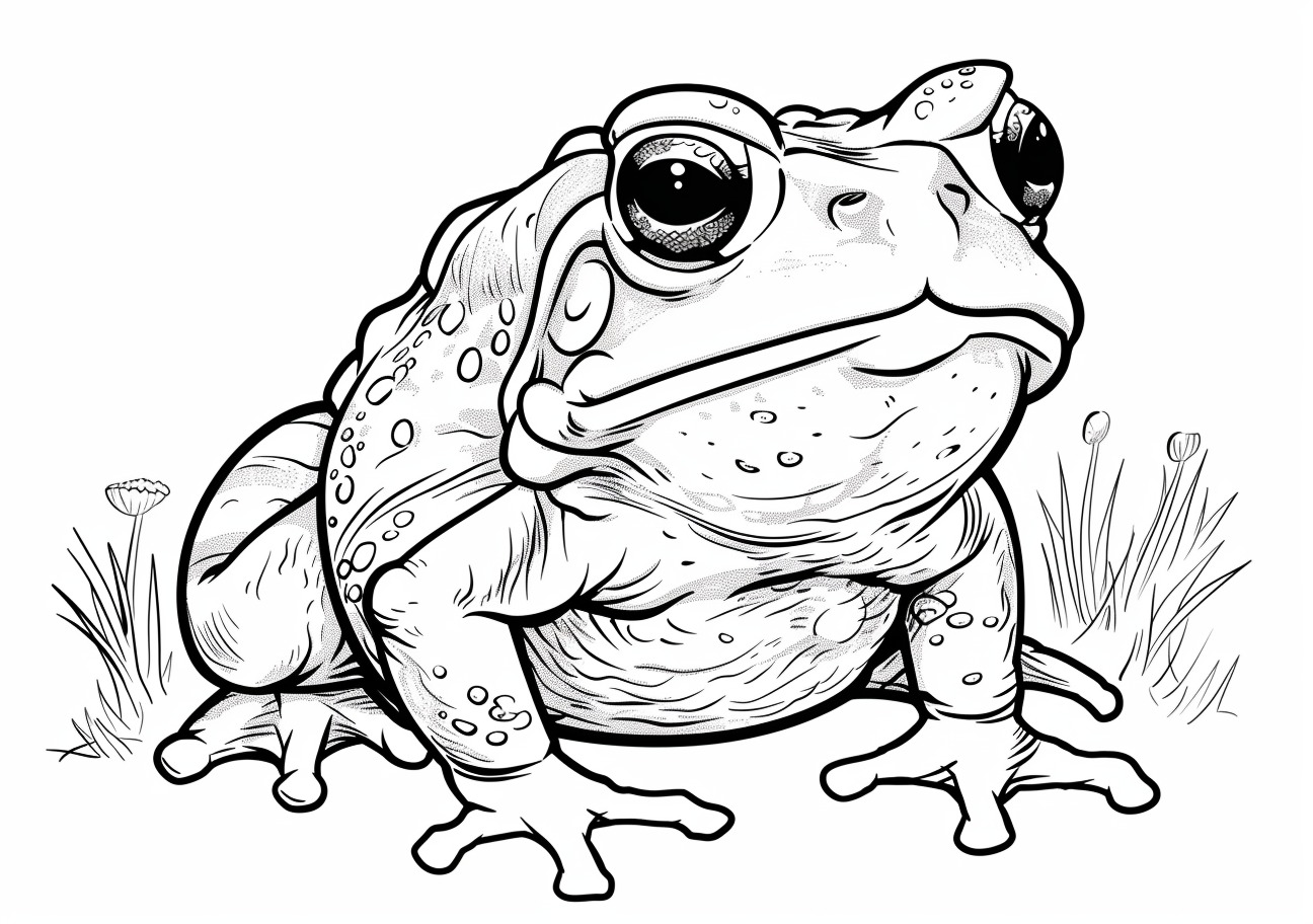 Reptiles and Amphibians Coloring Pages, Cartoon toad