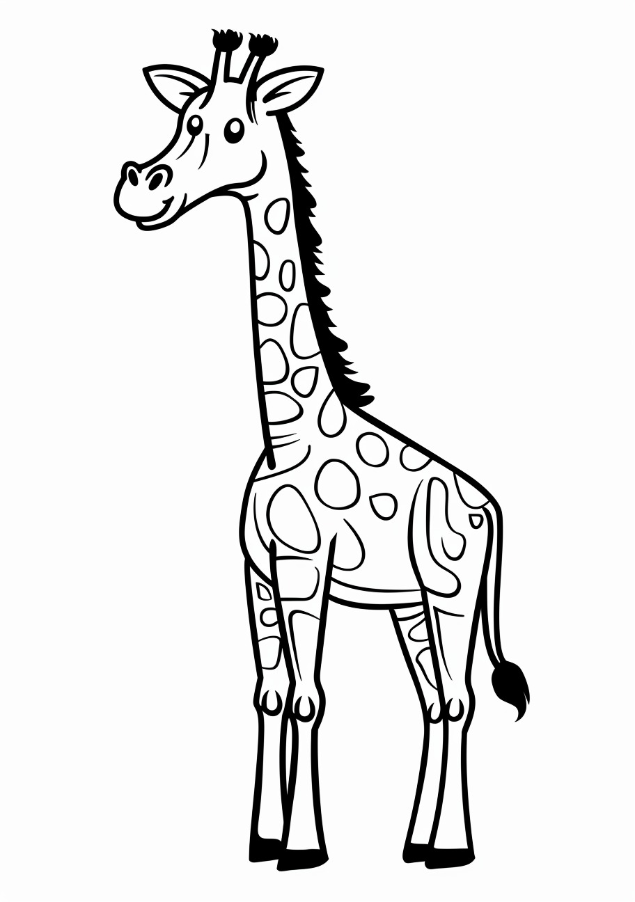 Giraffe Coloring Pages, Happy giraffe