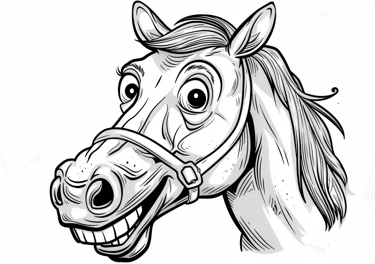 Horse Coloring Pages, Horse smiling