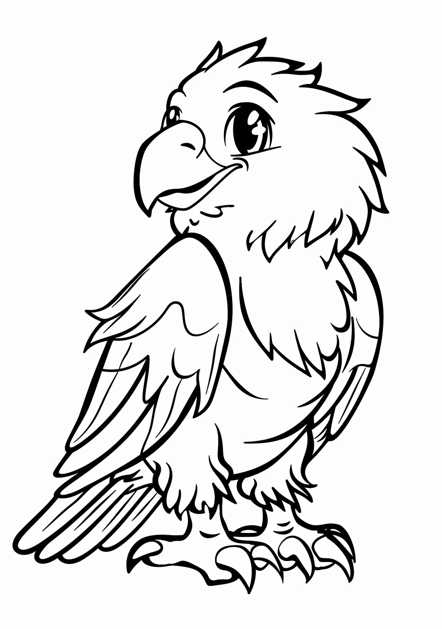 Eagle Coloring Pages, Funny cartoon eagle