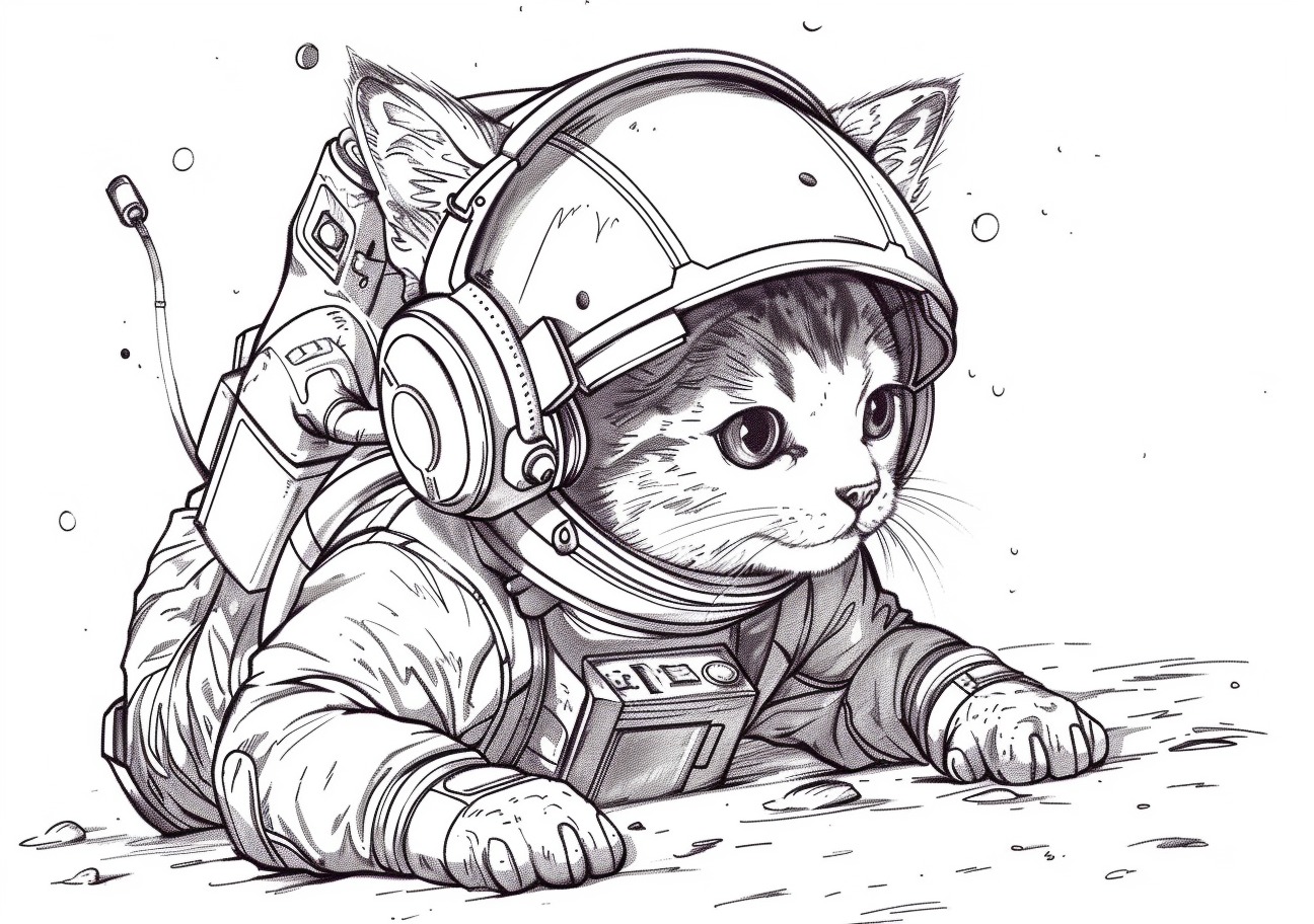 Pet Coloring Pages, Pet astronaut