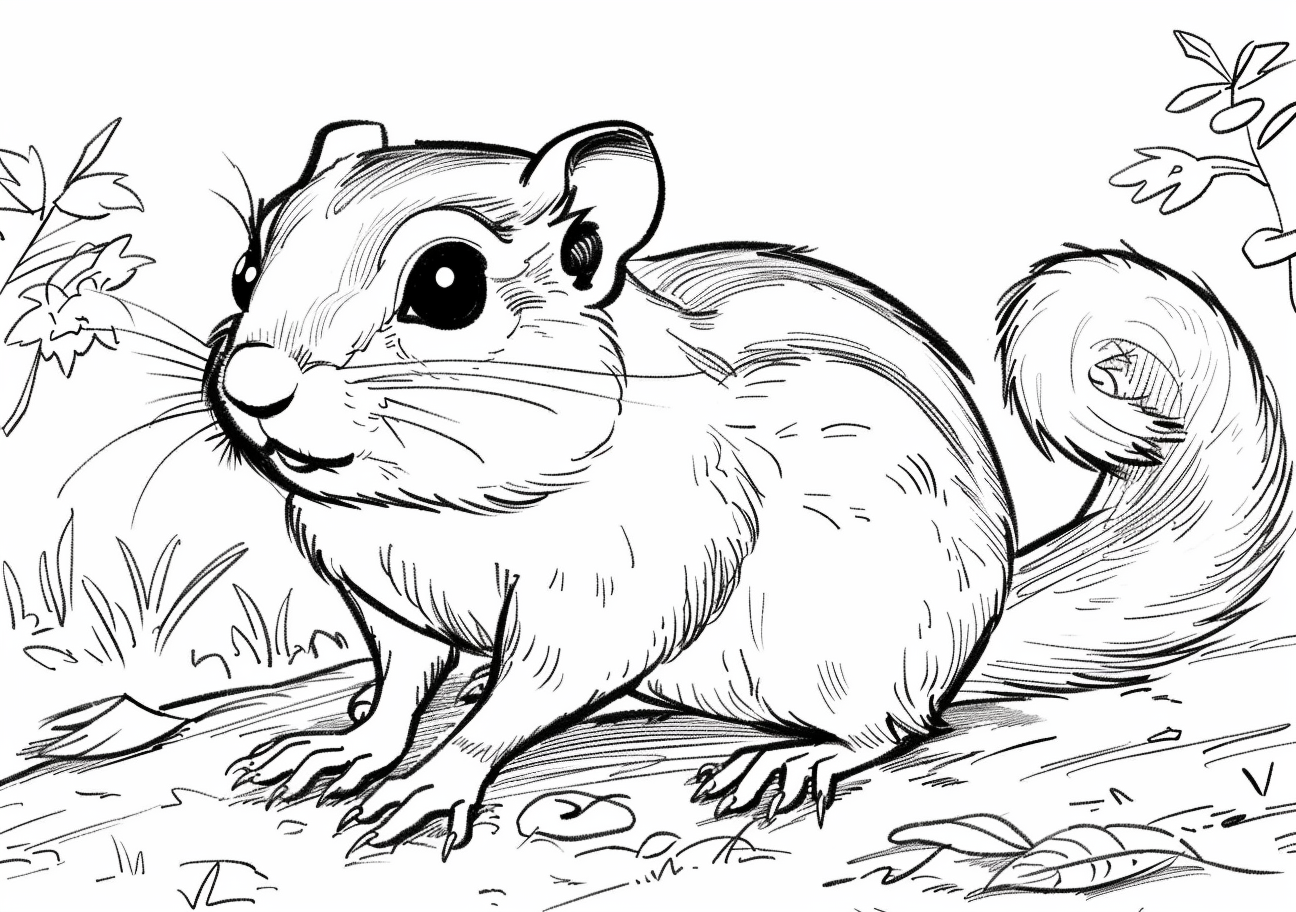 Mammals Coloring Pages, Cute Chipmunk