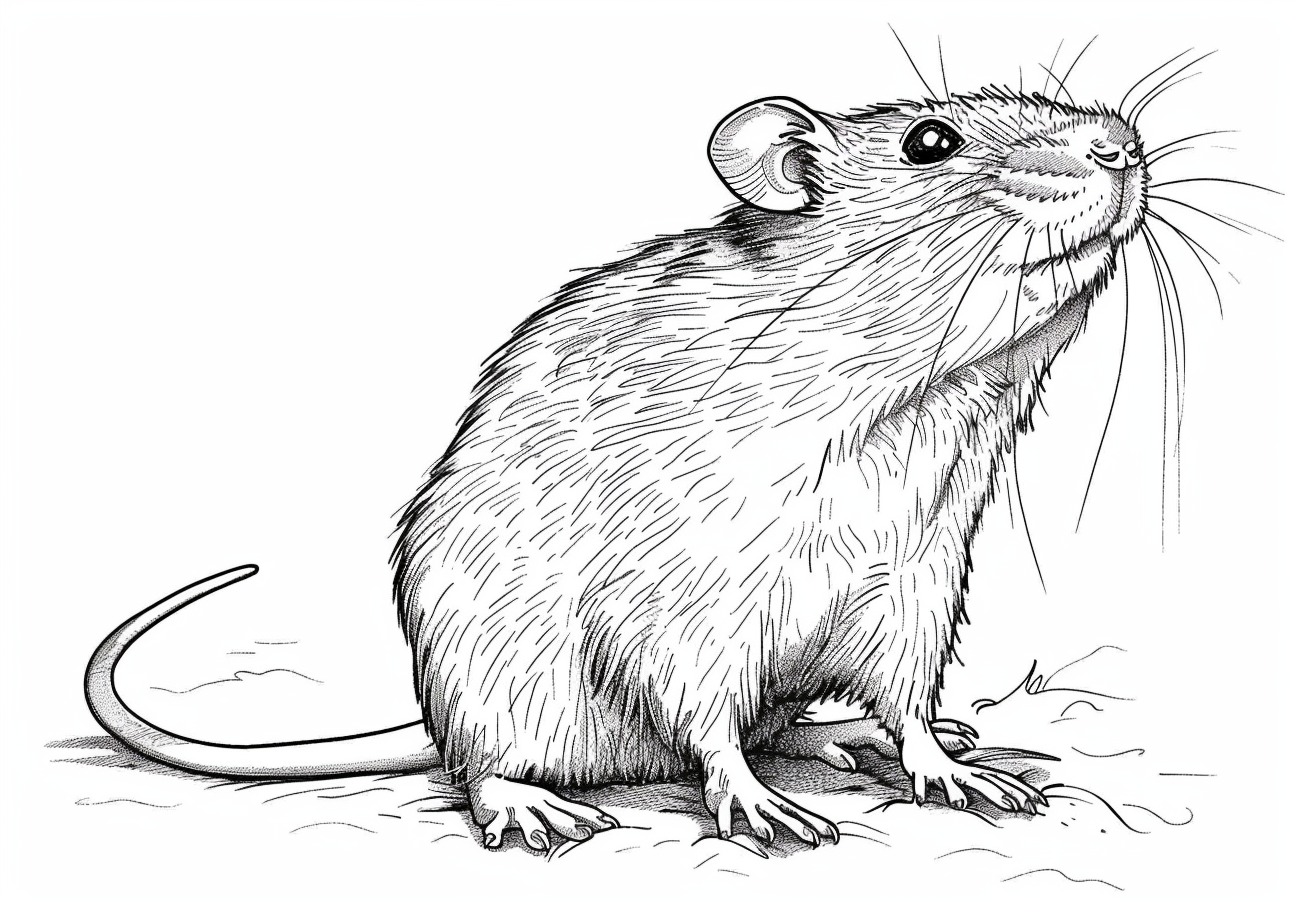 Rat Coloring Pages, Realistic rat