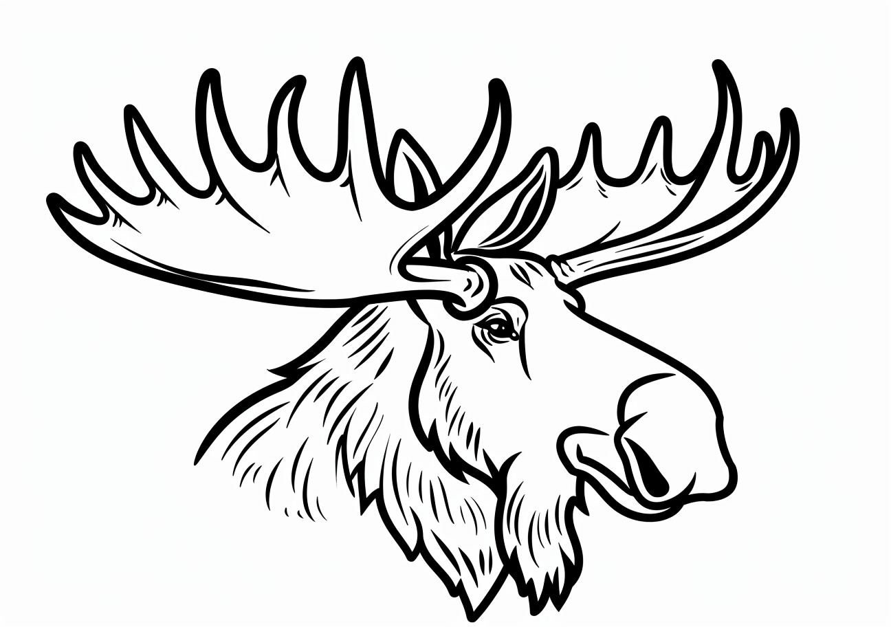 Moose Coloring Pages, Moose face