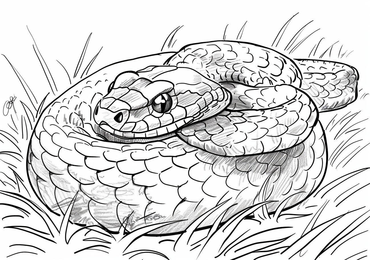 Reptiles and Amphibians Coloring Pages, Cartoon adder