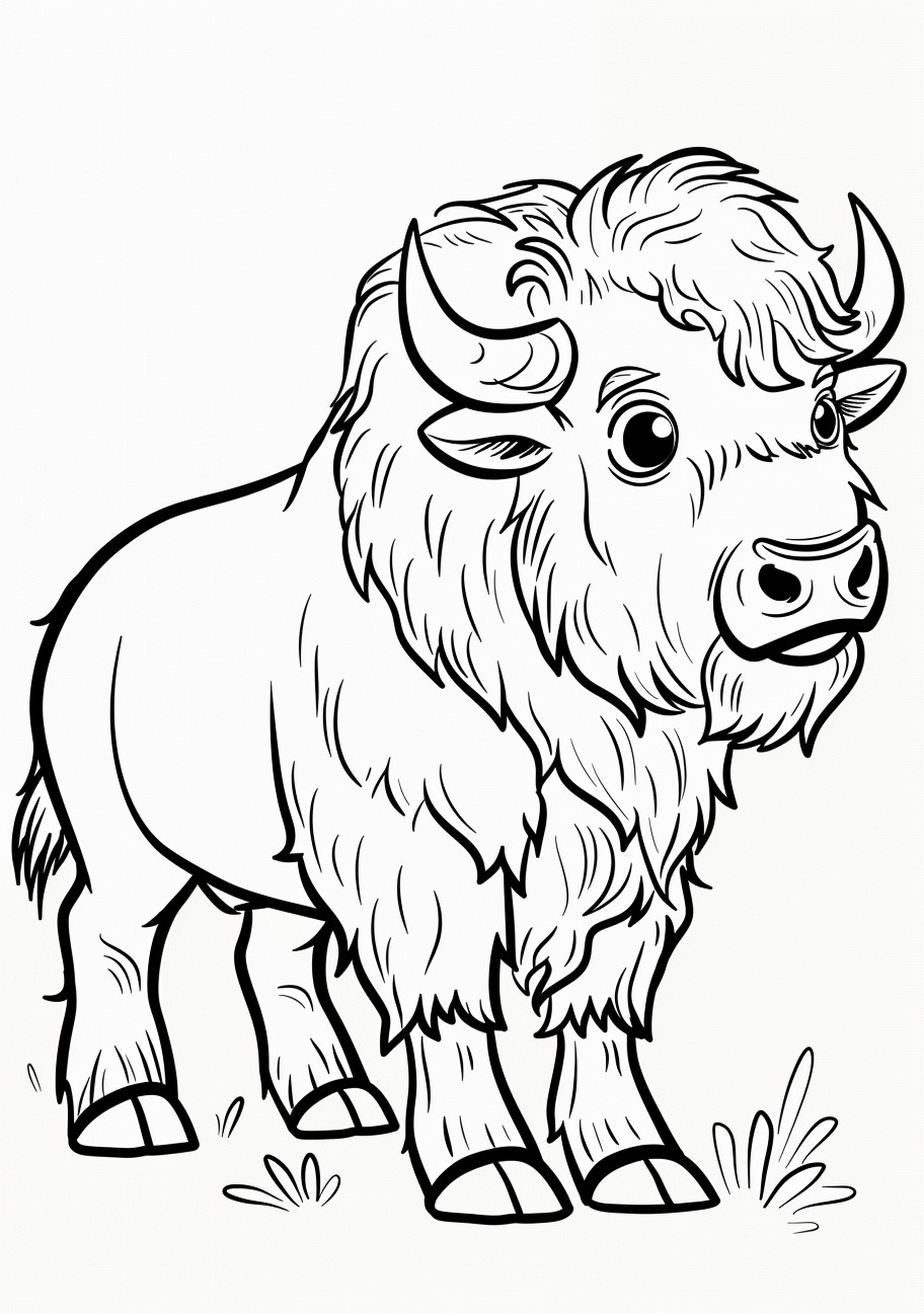 Buffalo Coloring Pages, Cute buffalo