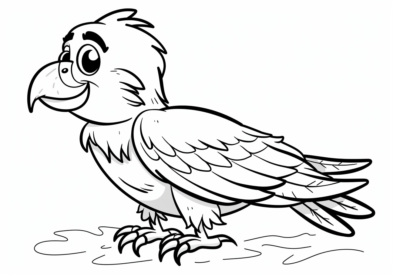 Eagle Coloring Pages, Child of cartoon eagle