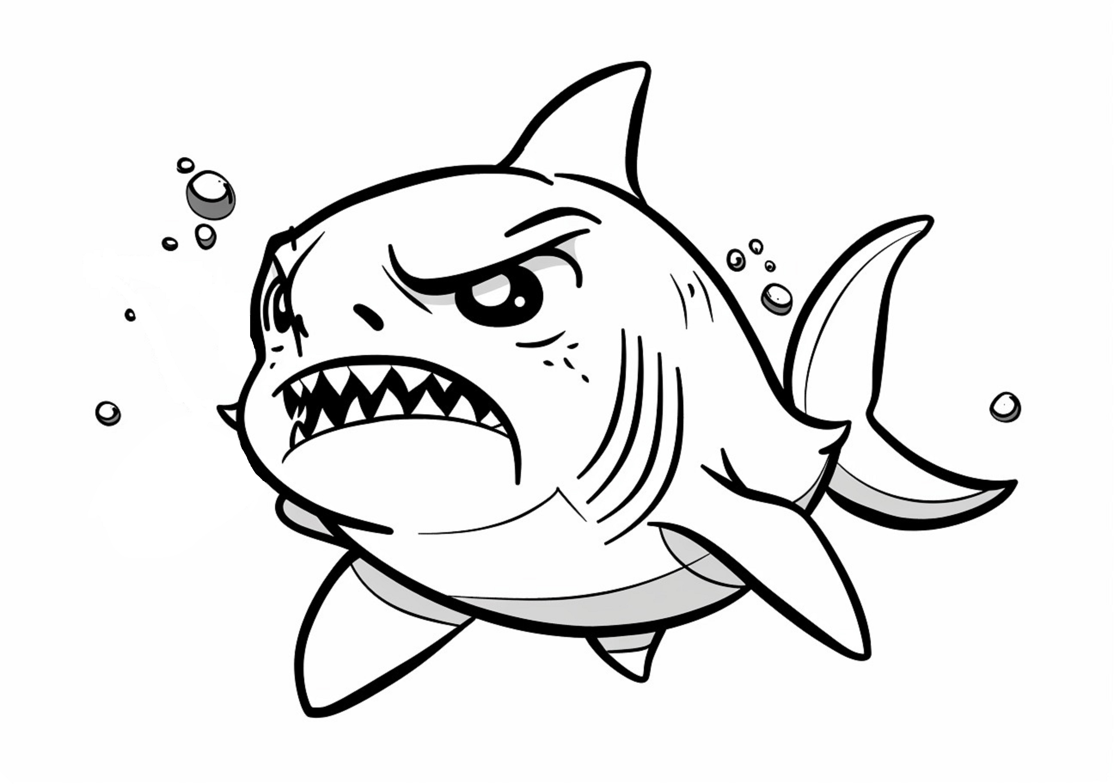 Baby shark Coloring Pages, Angry baby shark