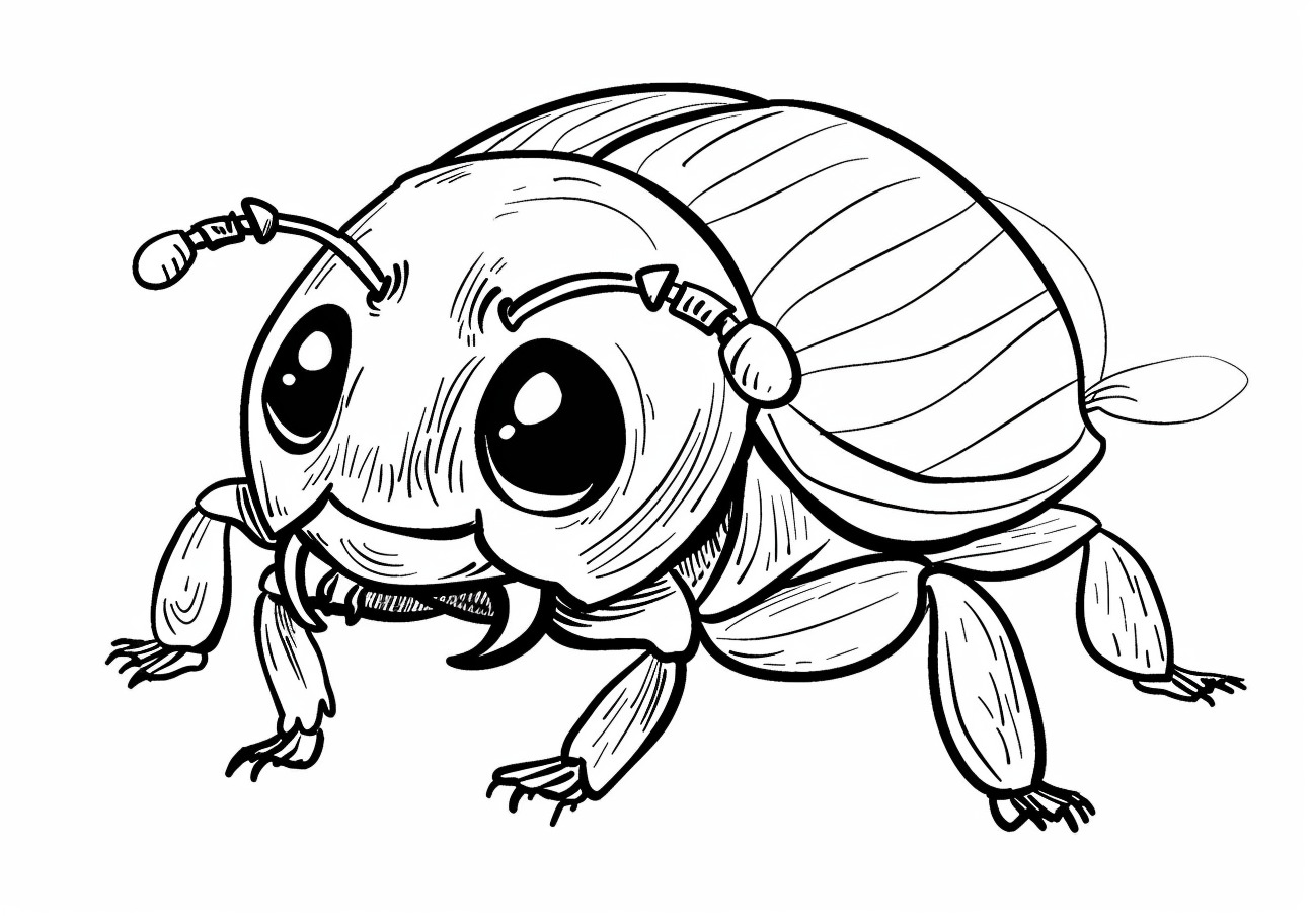 Insects Coloring Pages, Cartoon beettle