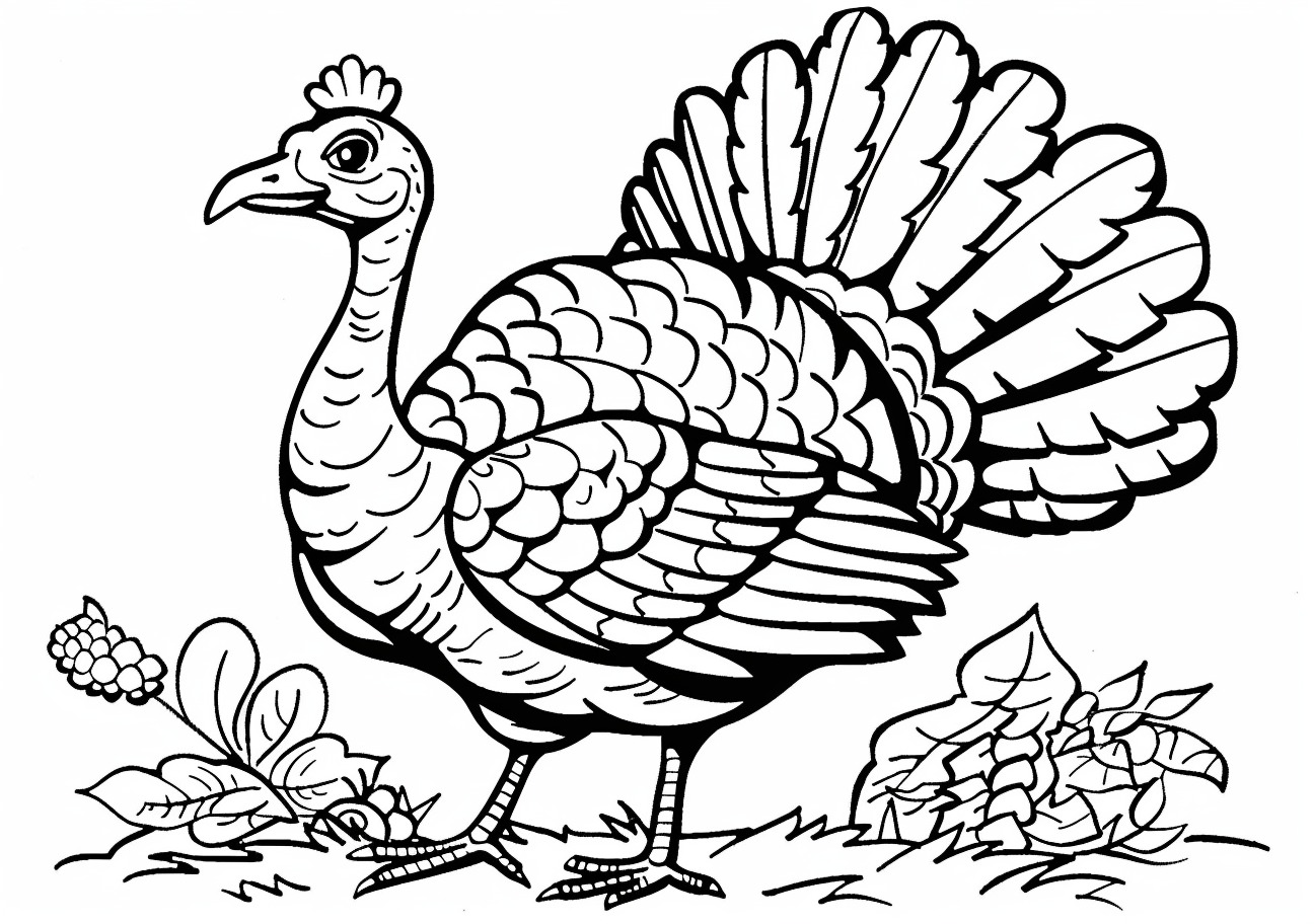 Farm Animals Coloring Pages, Cartoon turkey