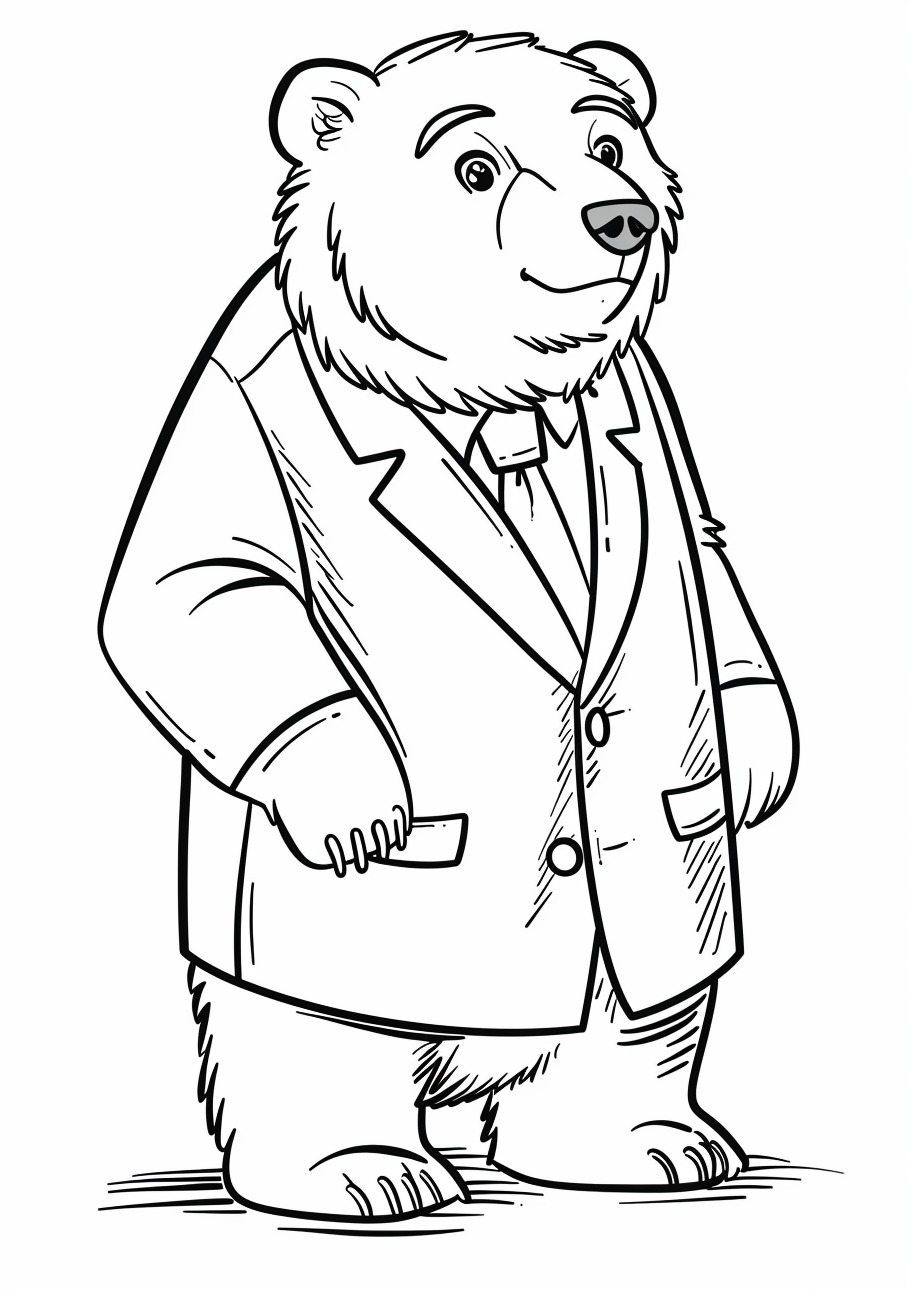 Polar Bear Coloring Pages, Polar Bear in suit