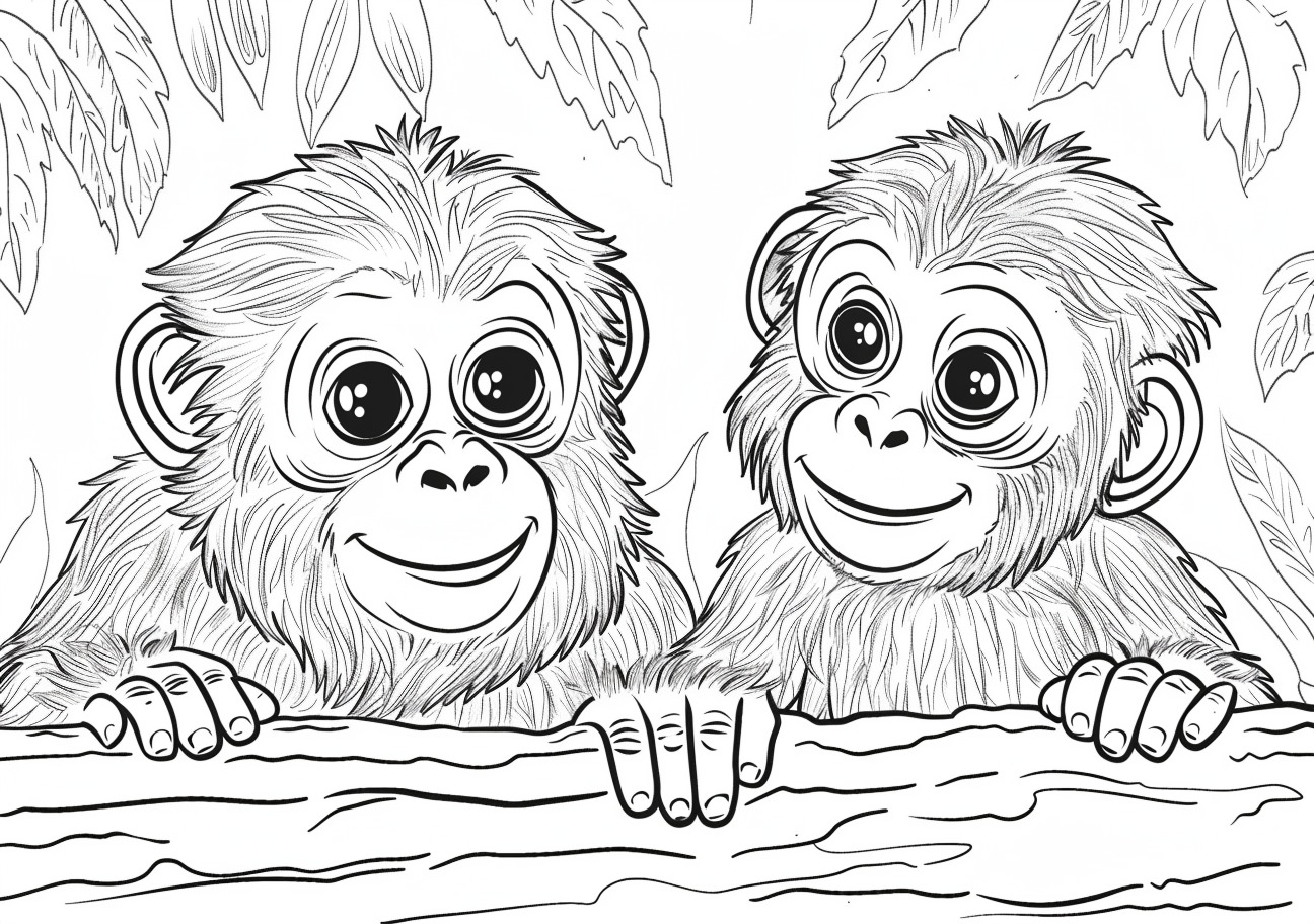 Orangutan Coloring Pages, Orangutans cute