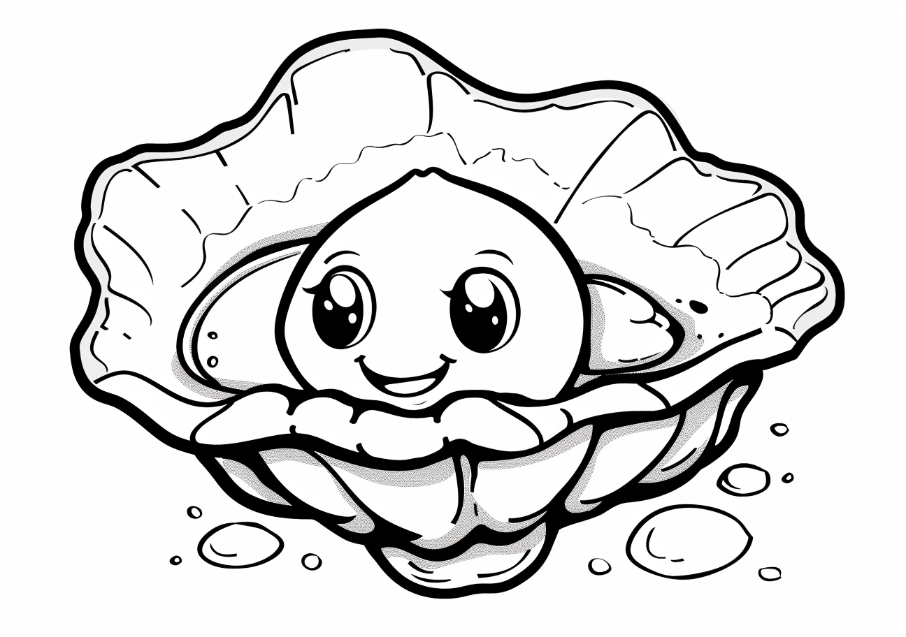 Sea animals Coloring Pages, Oyser cartoon