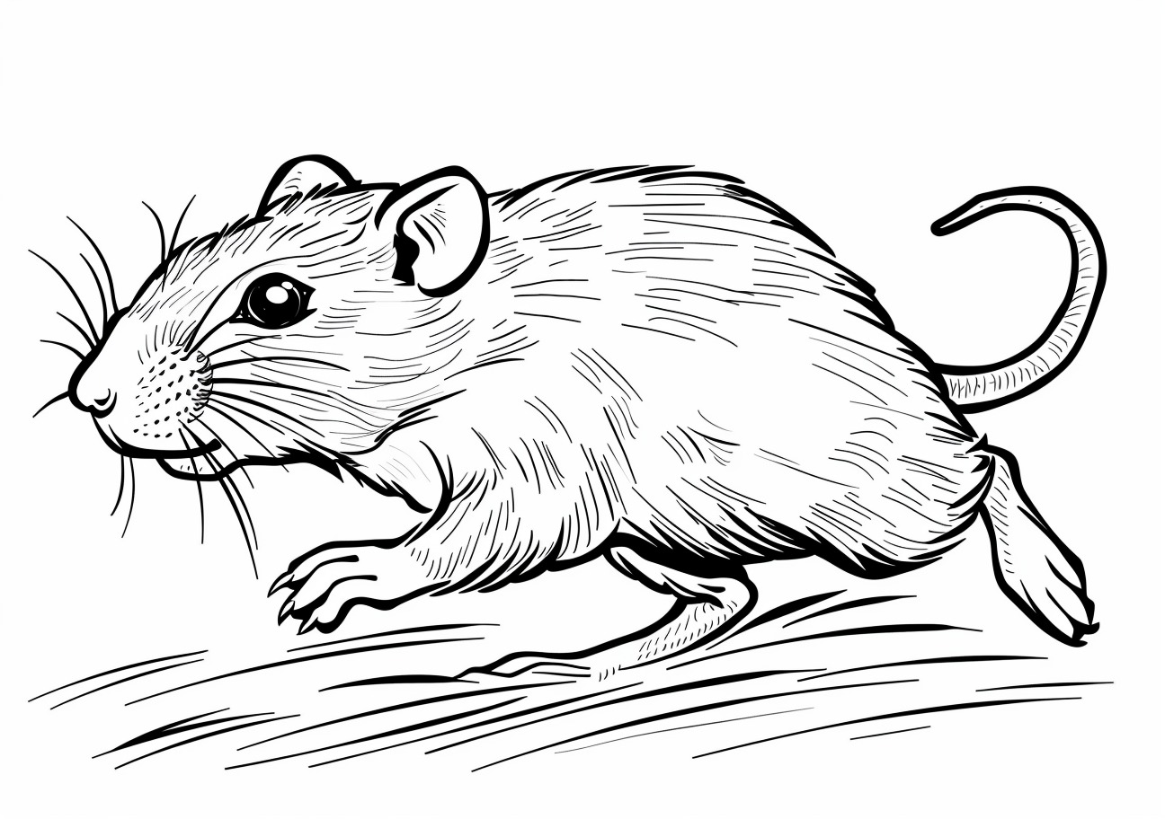 Rat Coloring Pages, Rat running