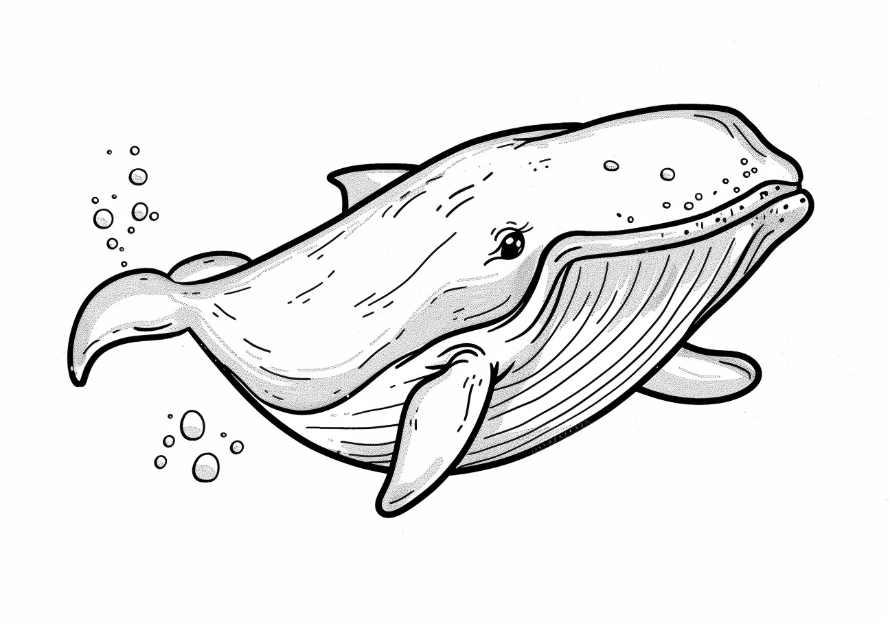 Whale Coloring Pages, Cute whale