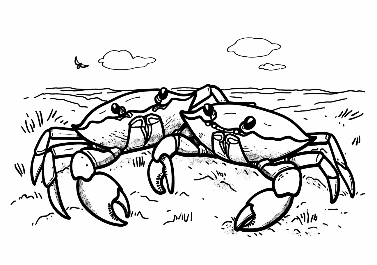 Crabs Coloring Pages, Cute crabs