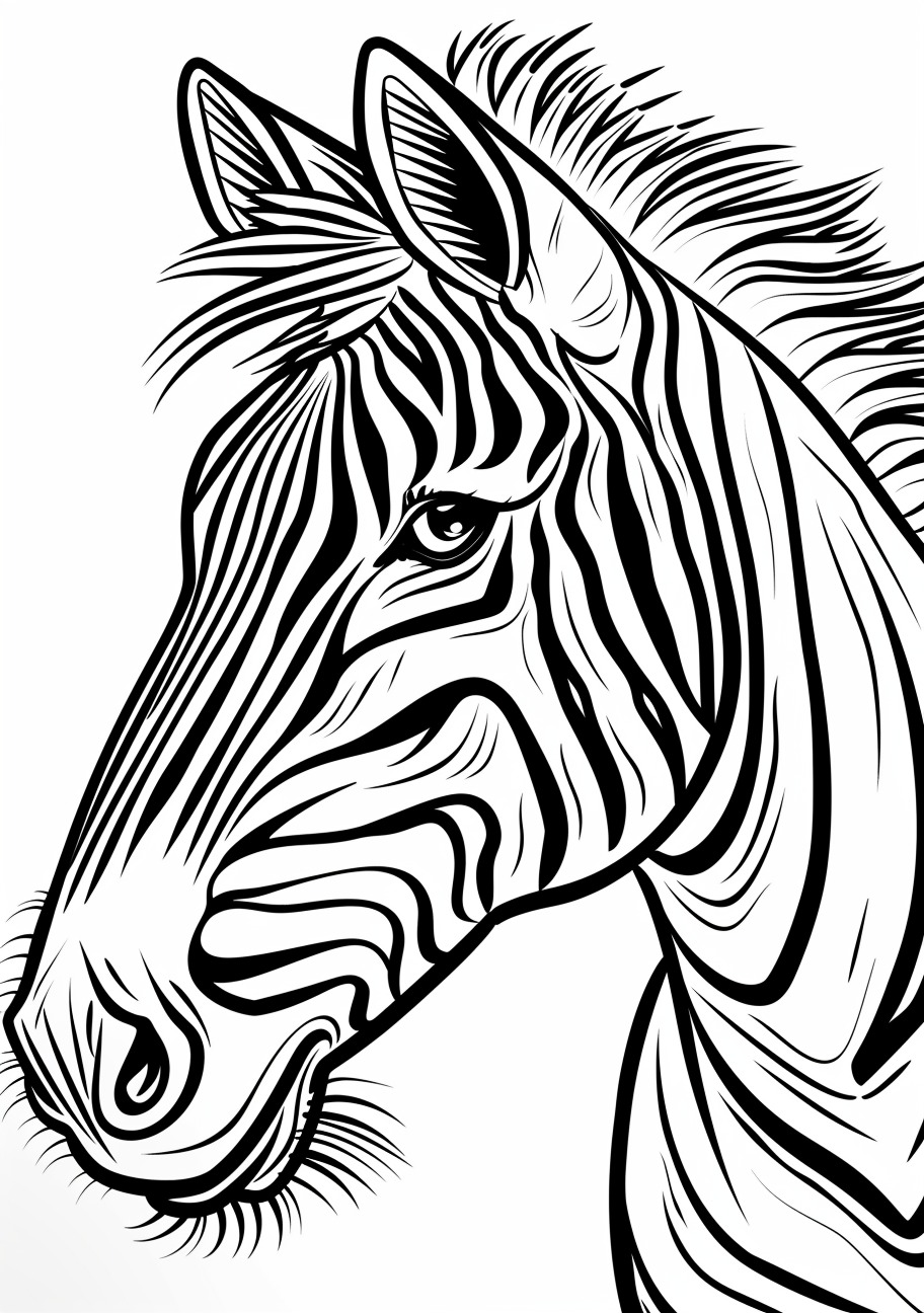 Zebra Coloring Pages, Zebra face