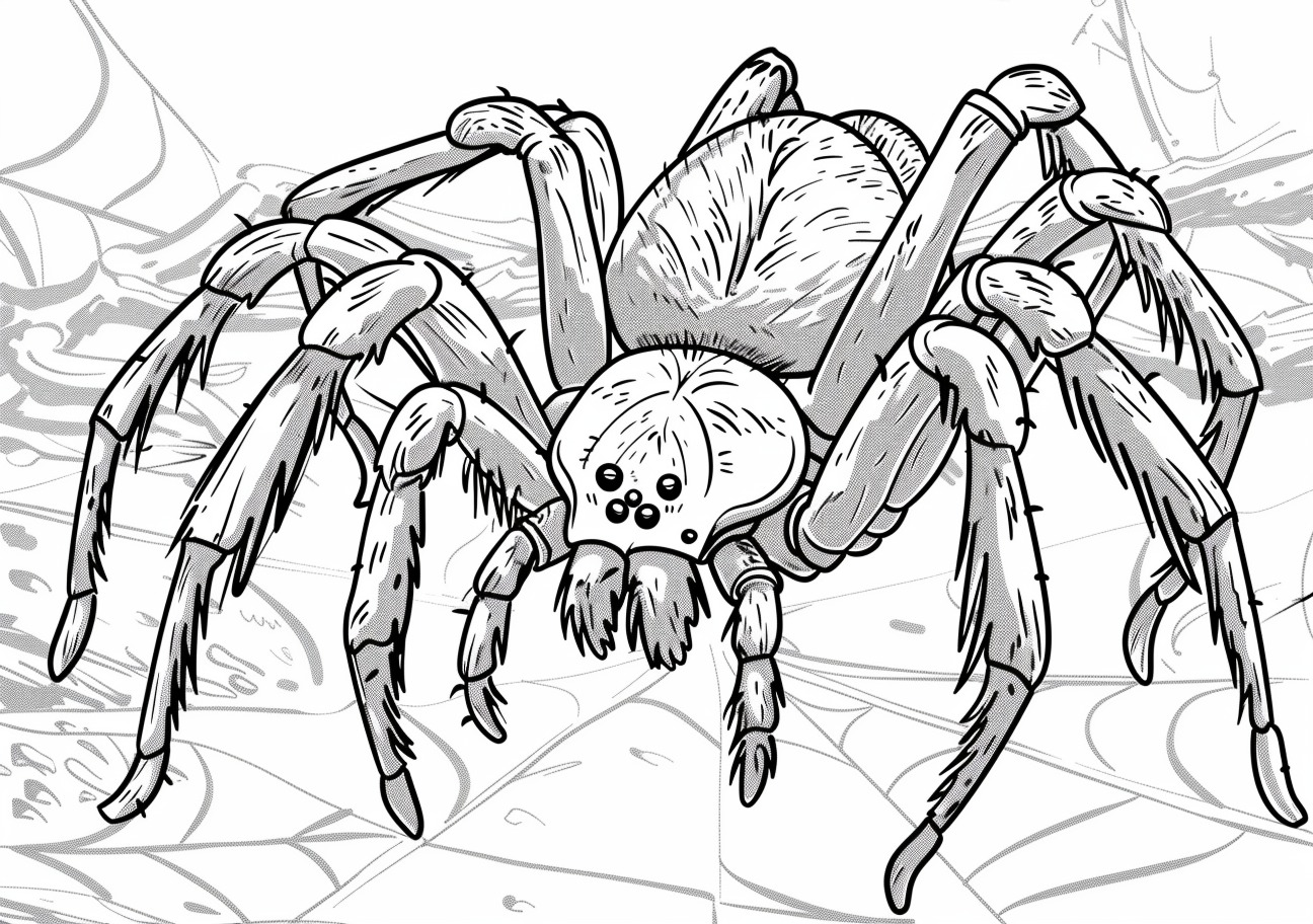 Spiders Coloring Pages, Realistic scary spider