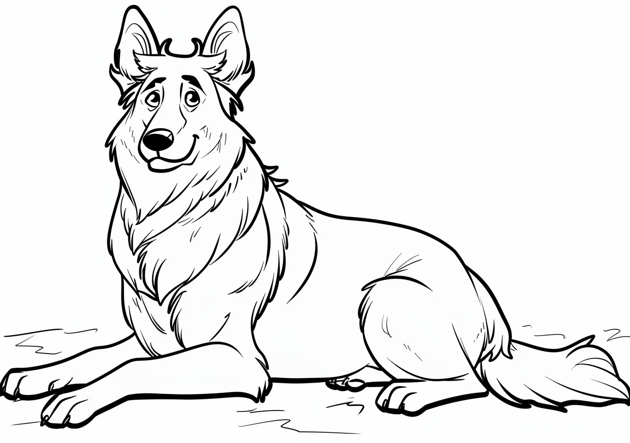 German Shepherd Coloring Pages, Cartoon German Shepherd